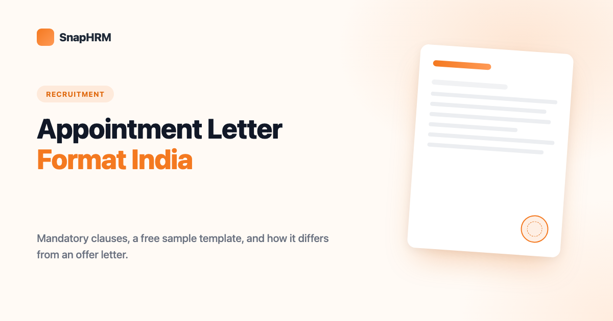 Appointment letter format India - free template and sample