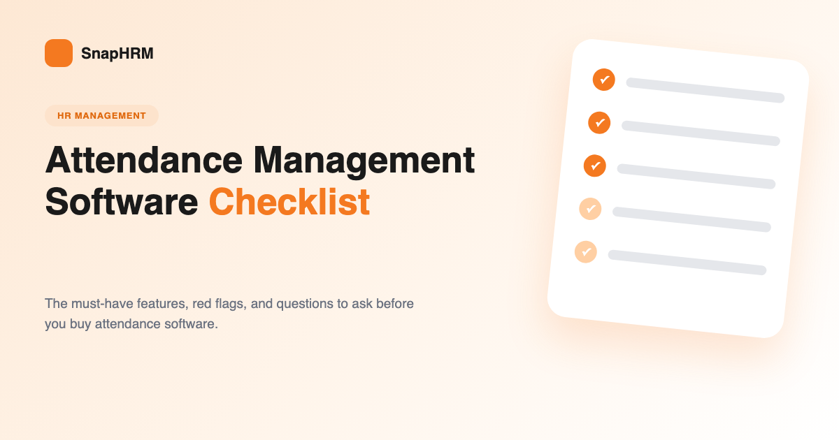 Attendance management software checklist - how to choose the right tool
