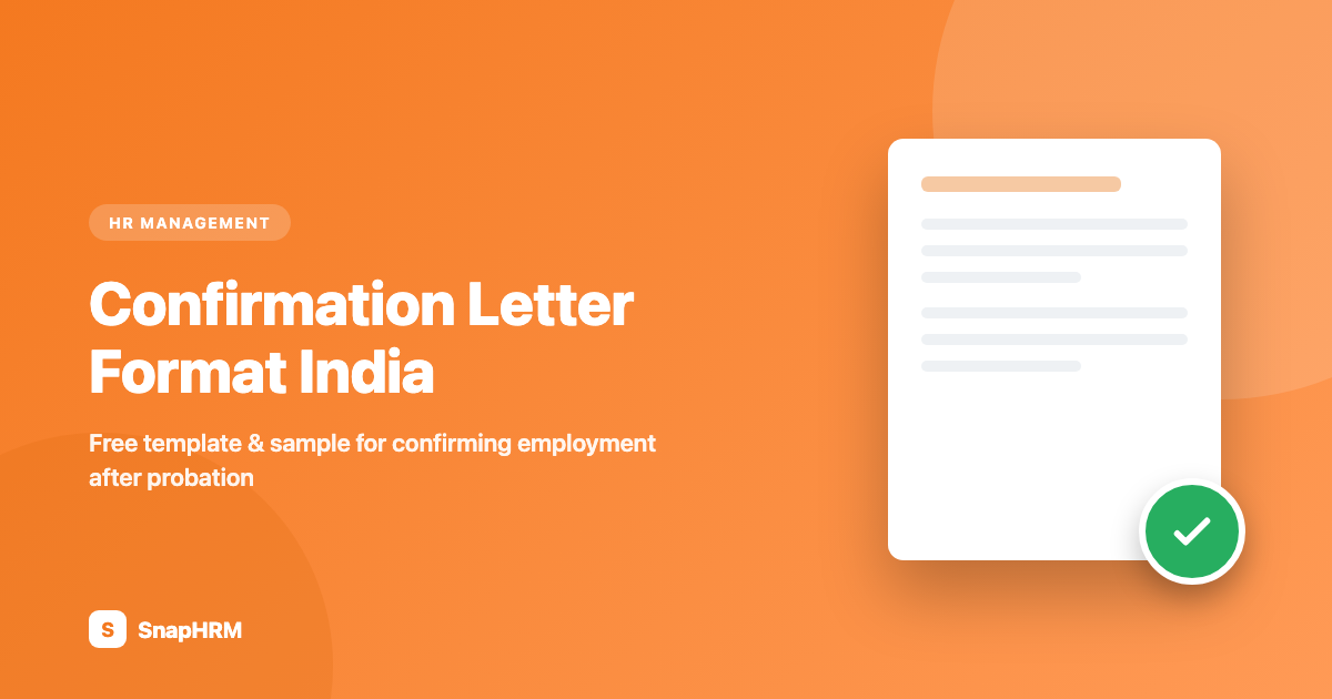 Confirmation letter format India — free template and sample