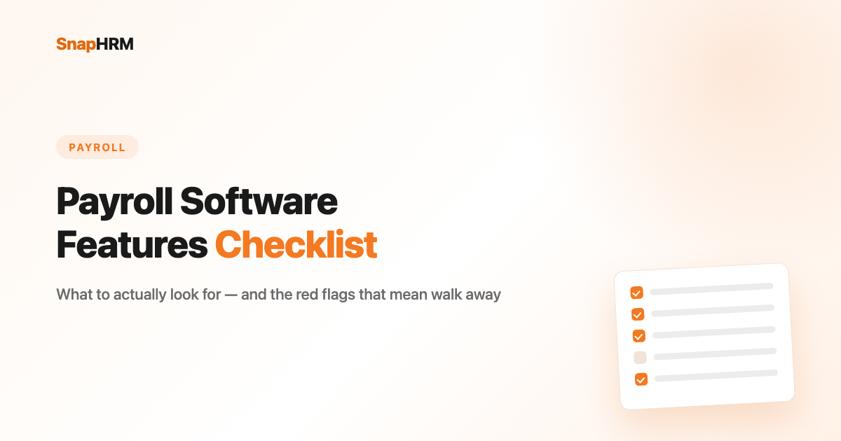 Payroll software features checklist - what to actually look for