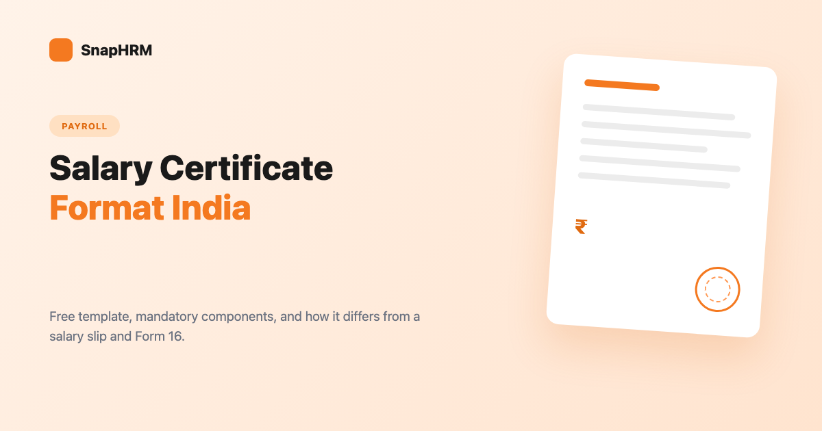Salary certificate format India - free template and sample