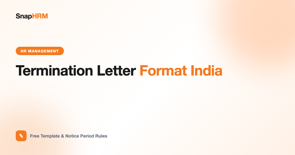 Termination letter format India — free template and notice rules